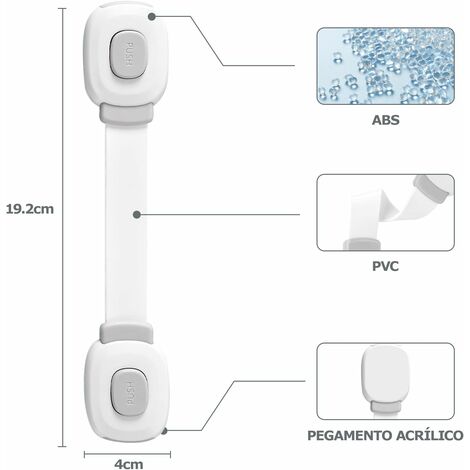 5 Pezzi Sicurezza Per Bambini Con Pulsante A Pressione - Serrature Per Cassetti, Frigorifero E Mobili - Adesivo Forte, Senza Foratura - Protezione Anti-pizzico - 2
