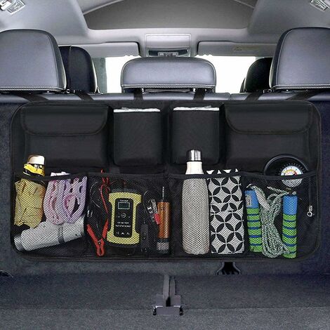 JSCARLIFE Scatola Portaoggetti Pieghevole Per Auto – Organizer Multiuso In Poliuretano, Impermeabile, Per Bagagliaio, Campeggio, Picnic, Nero/Bianco