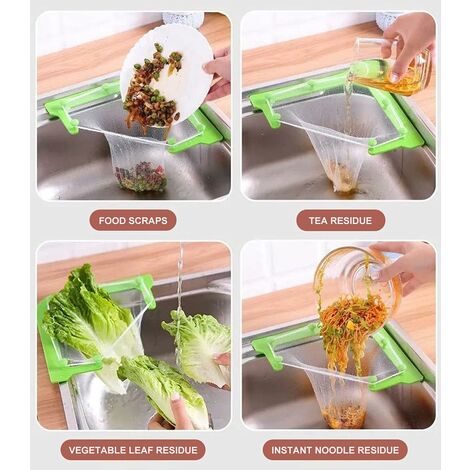 Filtro Lavello A Rete Piegevole Con Sacchetti - Triangolare Per Angolo - 1 Supporto + 50 Sacchetti - Antiodore