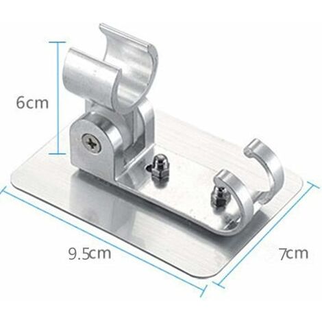 Supporto Soffione Doccia Regolabile 16-28mm – Staffa Con 2 Ganci, Ricambio Universale Senza Fori - 6