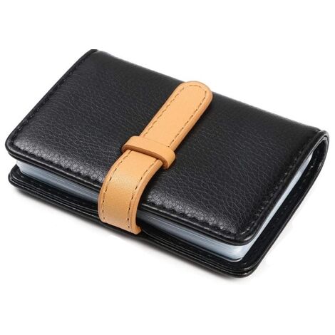 Porta Carte Di Credito Uomo Porta Biglietti Da Visita In Pelle PU - 2 Pezzi Con Tasca In Acciaio, Design Elegante Uomo/Donna Porta Biglietti In Pelle