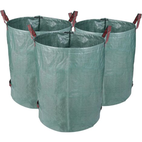 Sacchi da giardinaggio 2x 200L – Raccogli foglie da giardino, sacchi per rifiuti da giardino pieghevoli con manici, impermeabili, in polipropilene (PP), robusti, antistrappo e riutilizzabili