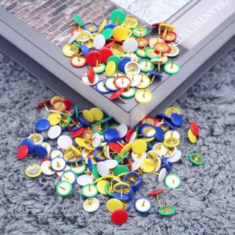 100 Puntine Decorative Rotonde - Teste In Plastica, Punte In Acciaio, Multicolore - Foto 10