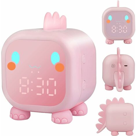 YISSVIC Sveglia per bambini sveglia mattina digitale 2 sveglia/12/24 ora/ Snooze/timer 5 musica di allarme suono regolabile porta USB ricaricabile per bambini adulti