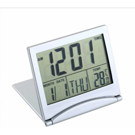 Orologio digitale da tavolo Orologio radio da viaggio Sveglia digitale LCD  Sveglia pieghevole Timer Calendario con termometro Timer Calendario Orologio  Manuale dell'utente