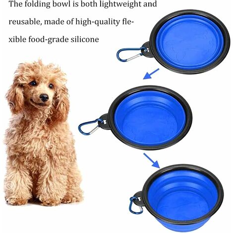 Ciotola Pieghevole Cane In Silicone - Portatile, Con Moschettone, 800ml, Per Viaggi