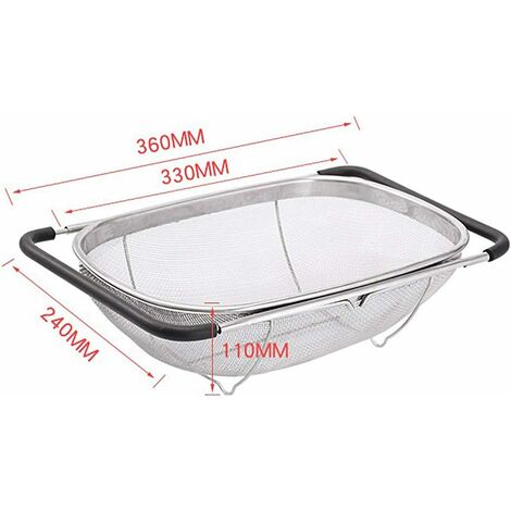 Cestello Scolapasta In Acciaio Inox 18 Cm: Colino A Maglia Fine Per Lavare Riso, Frutta E Verdura (con Orecchio Per Appendere)