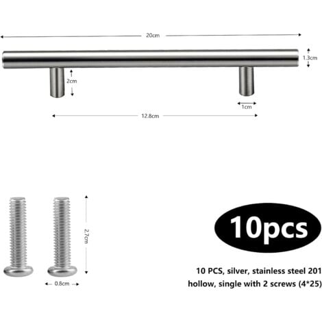Drenky Maniglie per Mobili, Moderni Argento Maniglie Armadio da Cucina in  Acciaio Inossidabile Distanza Fori 64 mm Maniglie Cassetti con Viti, 2  pezzi : : Fai da te