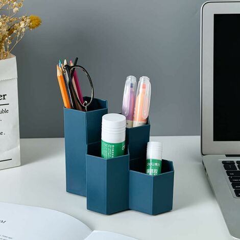 6 Scatole Portamatite In Plastica Impilabili, Organizer Da Scrivania Traslucido Con Manici Colorati, 21.5x10x4.5cm