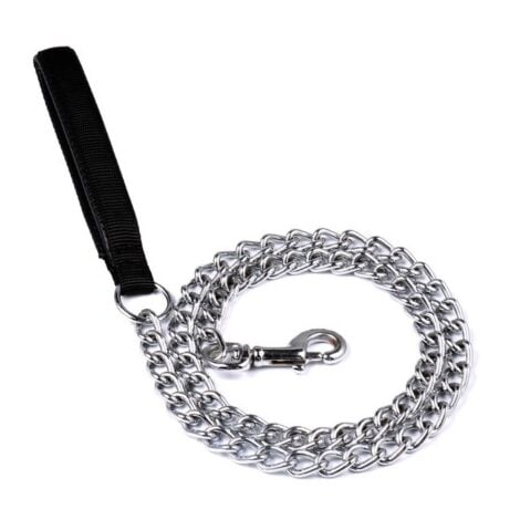 Guinzaglio A Catena Per Cani Di Taglia Grande E Media - 120cm Antimasticazione Con Maniglia Imbottita