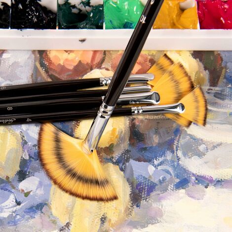 Set 20 Pennelli Gommapiuma Kurtzy - Due Dimensioni, Manico Legno, Per Acrilici, Oli E Acquerelli - Foto 8