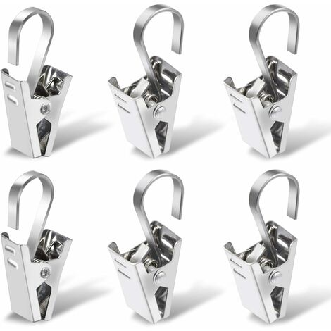 100 Ganci Per Tende In Acciaio Inox A Forma Di S - Antiruggine, Per Tende Pesanti E Leggere, Con Perno Affilato