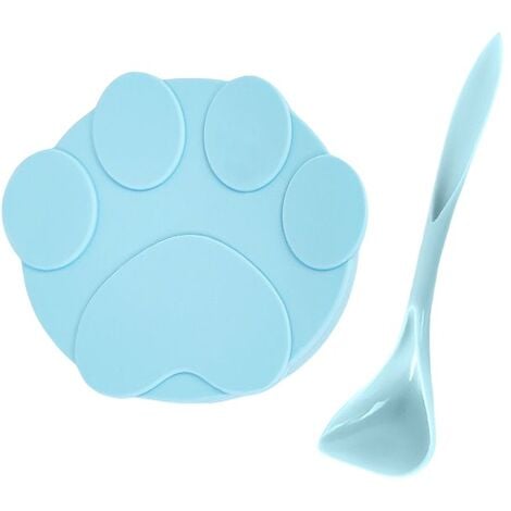Silicone portatile per cani, gatti, 2 in 1, coperchio per sigillare il  cucchiaio, coperchio per alimenti per animali domestici, ciotola per cani  (1 set, blu)