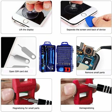 Set 6 Mini Leve A Doppia Estremità In Metallo – Kit Riparazione Per Smartphone, Tablet E Dispositivi Elettronici – Impugnatura Antiscivolo - 4