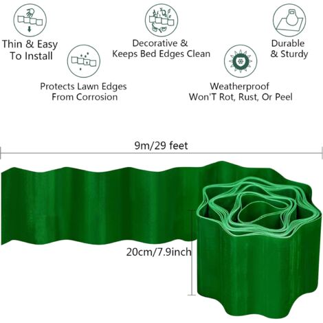 Bordi Per Prato Da Giardino In Plastica – 20 Pezzi, Recinzione Decorativa Bianca Per Aiuole E Percorsi - 3