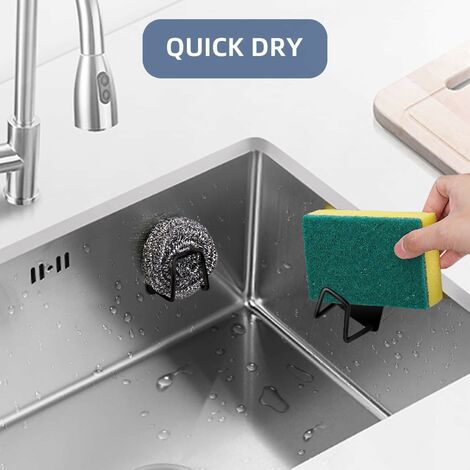 Porta Spugna Magnetico Per Cucina | Si Attacca Al Lavello In Acciaio Inox | Antigraffio Con Silicone | Asciugatura Rapida E Antiruggine