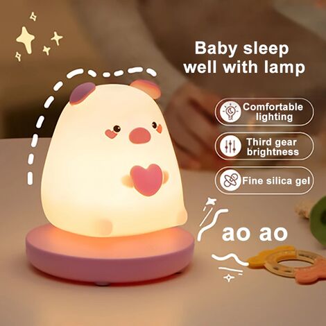 Luci notturne per bambini carine Lampada da coniglio in silicone a