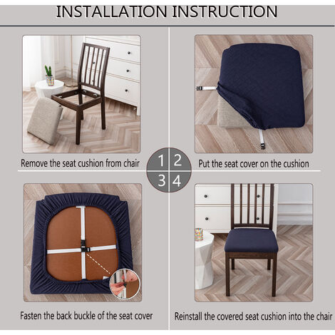 6 Coprisedie Elasticizzati Impermeabili - Per Sedie Da Pranzo, Cucina, Ufficio, Grigio, Lavabili In Lavatrice - Foto 10