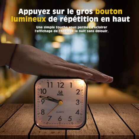 Sveglia Analogica Senza Ticchettio - Sveglia Da Comodino Silenziosa Con Snooze E Lucietta, Viaggio - Foto 2