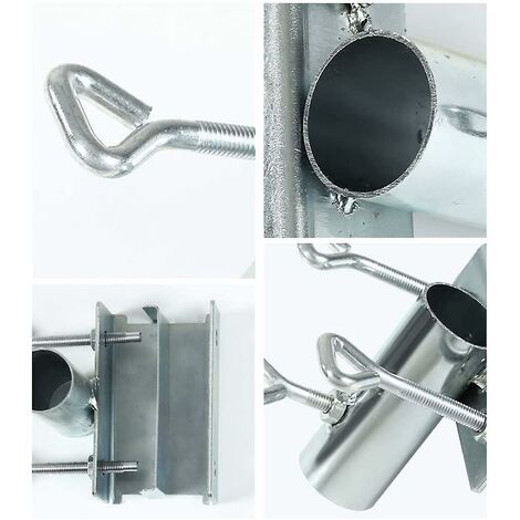 Portaombrelli Con Anello Forato E Viti M8, Ricambio Per Ombrellone Da Terrazzo, Set Da 2 (6 Pezzi)
