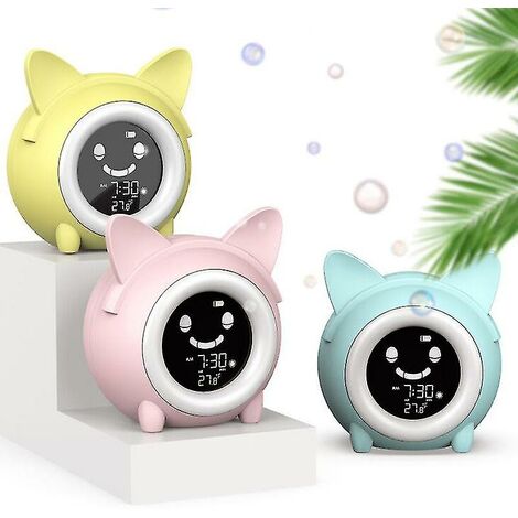 Sveglia Per Bambini A Forma Di Gatto Con Luce Notturna – Ok To Wake, Doppia Sveglia, Timer Sonno, Luminosità Regolabile