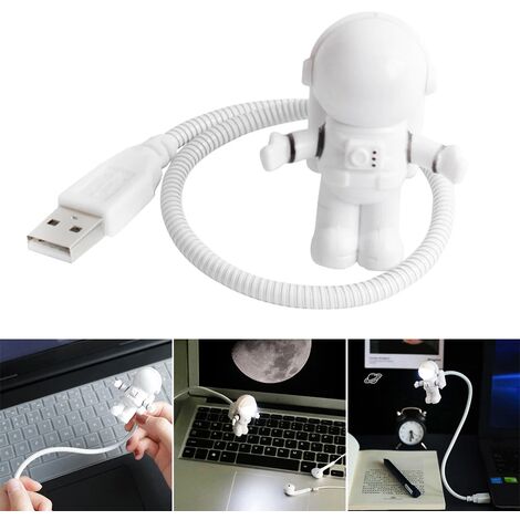 Luce notturna USB Lampada da tavolo a luce da astronauta a LED Lampada da scrivania a luce flessibile a LED 5V Lampada da tavolo da lettura Space Person Light Laptop