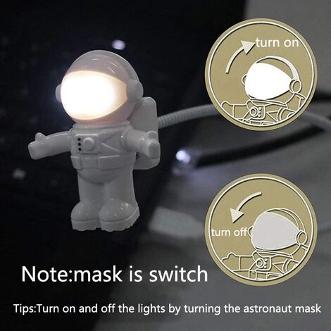Luce notturna USB Lampada da tavolo a luce da astronauta a LED Lampada da scrivania a luce flessibile a LED 5V Lampada da tavolo da lettura Space Person Light Laptop