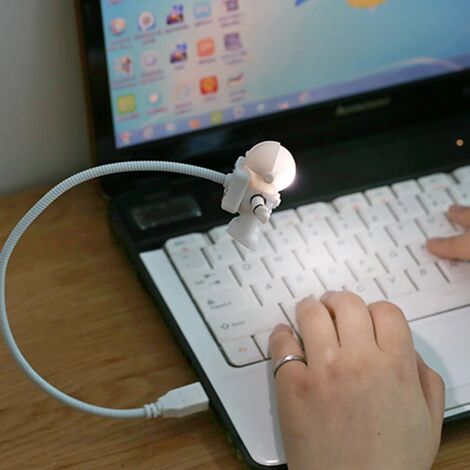 Luce notturna USB Lampada da tavolo a luce da astronauta a LED Lampada da scrivania a luce flessibile a LED 5V Lampada da tavolo da lettura Space Person Light Laptop