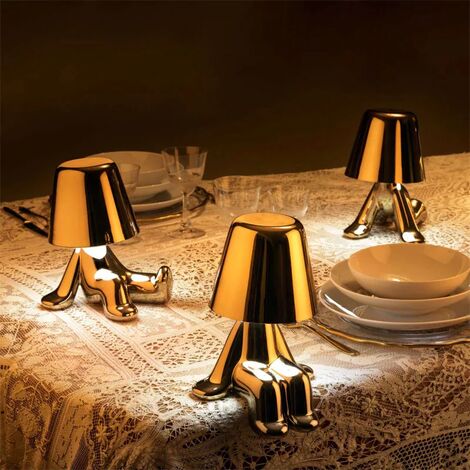 Lampada in ferro LED ricaricabile senza fili, illuminazione decorativa  ideale per comodini, tavoli da studio, caffè