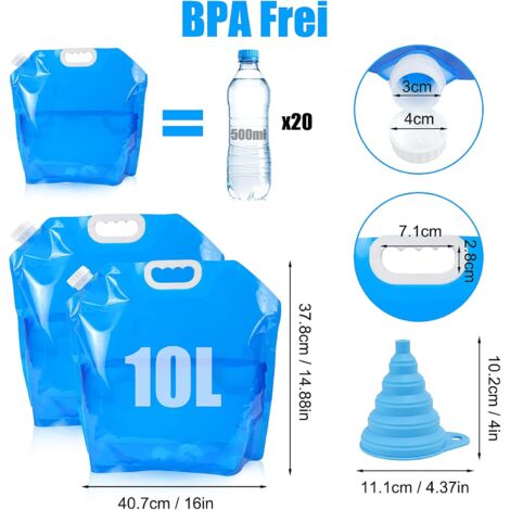 Sacca D'Acqua Pieghevole Da Campeggio - 7,9 Litri Portatile E Senza Perdite - Foto 3