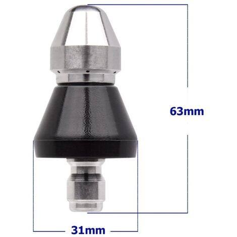 Ugello Idropulitrice Per Pulizia Fognature - Razzo Ad Acqua Con 6 Getti Posteriori, Arancione, Per Sbloccare Scarichi