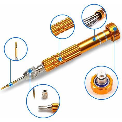 Cacciaviti Torx E Pentalobe Kit 6 Cacciaviti Di Precisione Con Custodia - 12 Misure Magnetiche Per Riparazioni Elettroniche Riparazione Smartphone - Foto 4