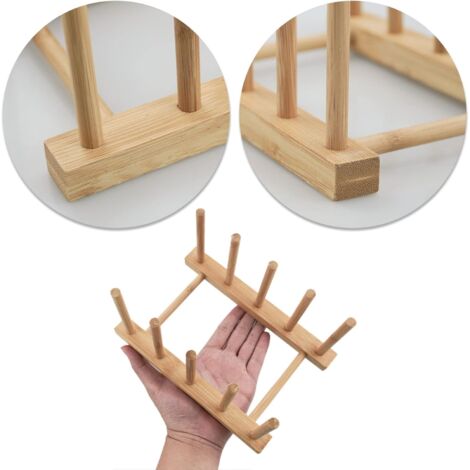 Portapiatti da cucina in legno di bambù per tagliere, scolapiatti, organizer  per stoviglie, tazza, coperchio pentola (