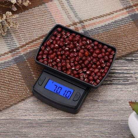 Bilancia Digitale Da Cucina 500 G X 0,01 G – Display LCD, Tara, Unità Multiple, Vassoio In Acciaio, Nero, Portatile