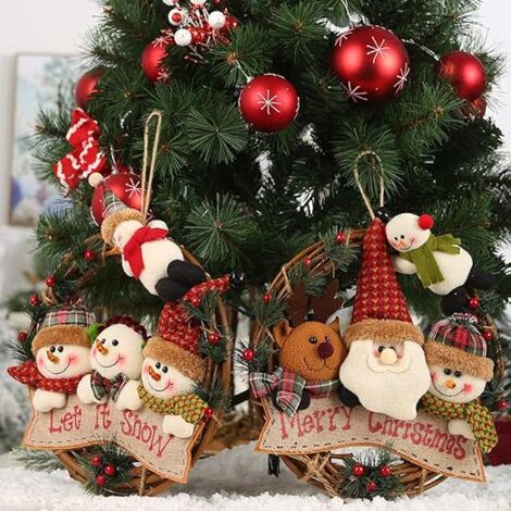 3 Decorazioni Natalizie In Feltro – Pupazzo Di Neve, Babbo Natale E Renna, Da Appendere A Parete O Finestra, Set Di 3 Pezzi 50 Cm