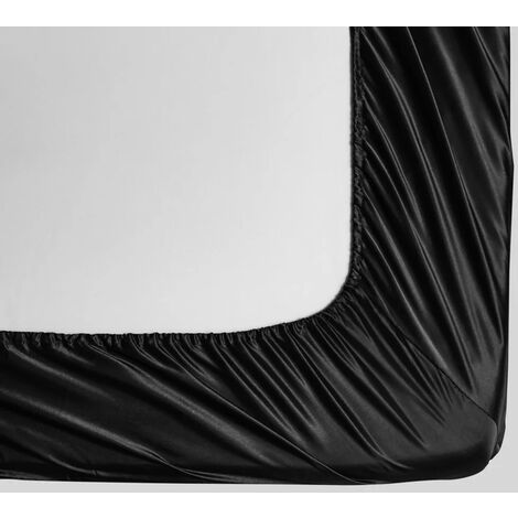 Copripiumino Righe Satinato Nero - Set Singolo In Microfibra, 137x198cm - Foto 6