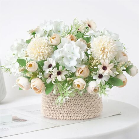 rongflower Set di fiori artificiali con foglie di fiori sfumati con steli, per bouquet da sposa fai da te, centrotavola, baby shower, feste, decorazioni per la casa (rosa viola