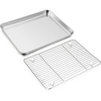 Griglia Di Raffreddamento Per Torte In Acciaio Al Carbonio 40x25 Cm – Set Da 2, Lavabile In Lavastoviglie, Per Forno E Pasticceria - 2