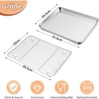 Set Teglie Da Forno Herogo - 2 Teglie E 2 Griglie In Acciaio Inox 18/0, Per Cottura E Raffreddamento - Foto 2