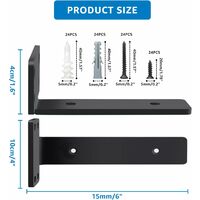 Staffe Per Mensole Galleggianti - 4 Pezzi Ferro 15cm - Supporto Invisibile Per Scaffali - Foto 12