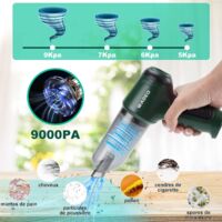 WADEO Aspirapolvere Portatile 9000PA Senza Fili - 3 In 1 Aspira, Gonfia E Soffia, Con Accessori - Foto 5