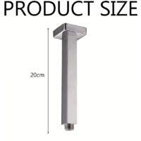Braccio Doccia A Parete 25 Cm In Acciaio Inox Quadrato | Prolunga Per Soffione, Filetto G1/2, Cromato