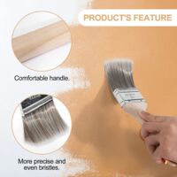 Set 5 Pennelli Pittura Professionale - Pennelli Piatti Con Manico Legno Per Vernici E Fai Da Te - Foto 7