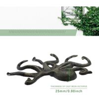 2 Ganci A Muro A Forma Di Polpo RONYOUNG – In Ghisa Massiccia, Portachiavi E Appendiabiti Decorativi, Nero