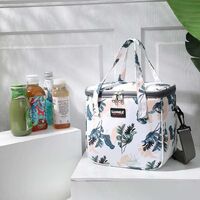 Borsa Termica Pranzo Grande - Per Scuola, Ufficio, Picnic, Isolante Per Cibo E Bevande, Design Foglie - Foto 2