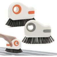 Set Di 5 Spazzole Per Pulizia Finestre, Porte Scorrevoli, Binari, Tapparelle E Tastiere – Kit Multiuso Con Manico In PP E Setole In Nylon
