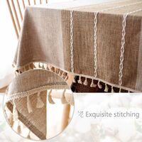 Tovaglia Rettangolare In Iuta E Tessuto Riciclato – Finto Lino – Grigio – 152 X 260 Cm – Lavabile E Impermeabile