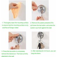 KingYH Ventosa Gancio 2 Pezzi Vuoto Ventosa Gancio Heavy Duty 5KG - Foto 3