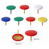 100 Puntine Decorative Rotonde - Teste In Plastica, Punte In Acciaio, Multicolore - Foto 7