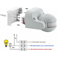 Rilevatore Di Movimento A Infrarossi DeleyCON - Per Interni Ed Esterni, IP44, Portata 12m